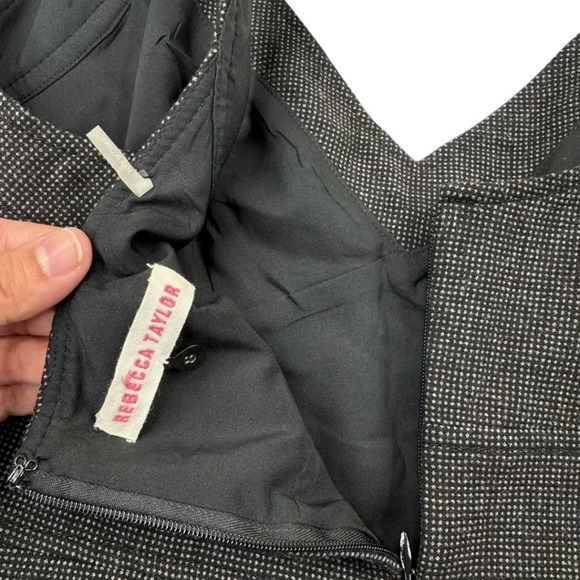 Rebecca Taylor Charcoal Sheath Wool V-neck Dress - Picture 4 of 12